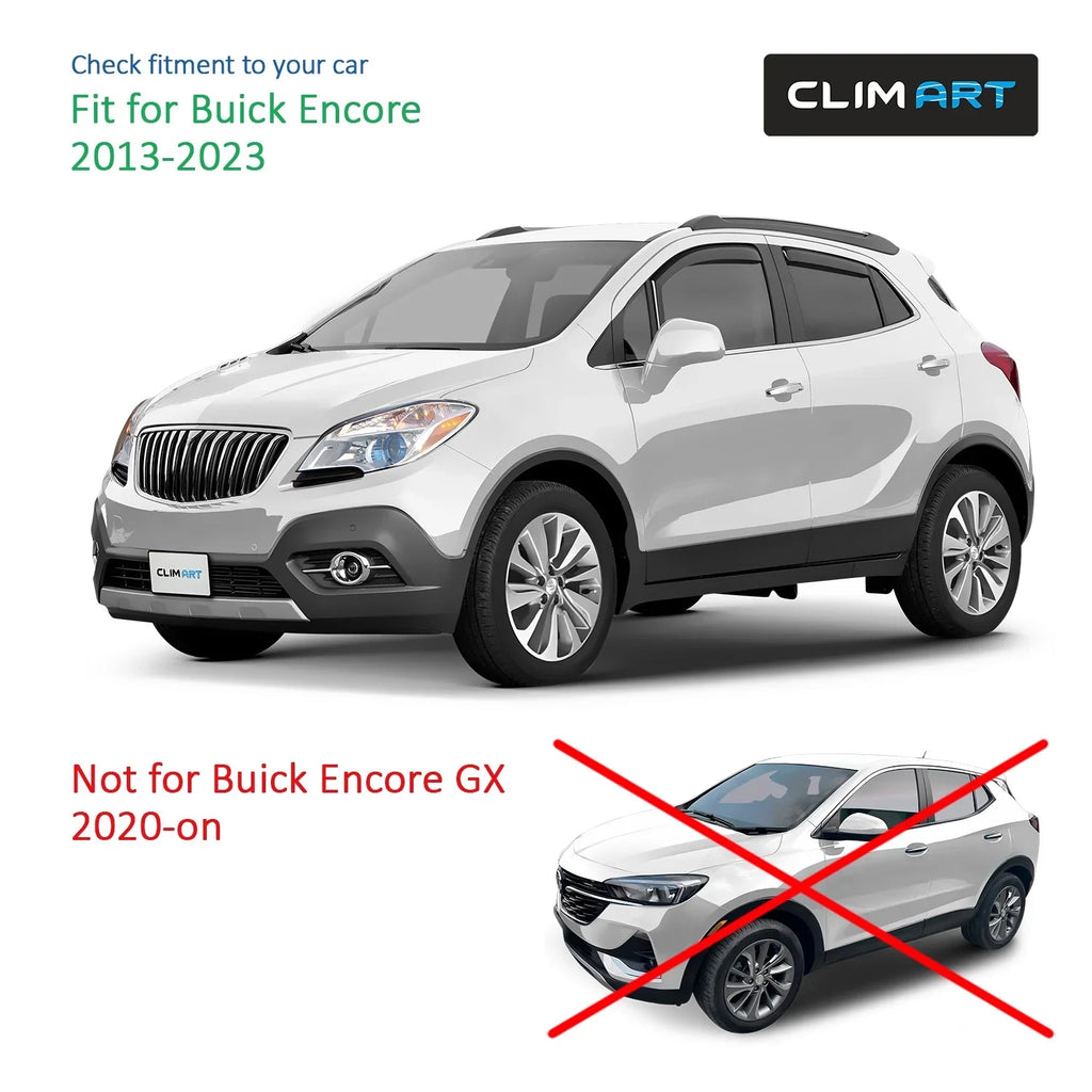in-Channel Incredibly Durable Rain Guards for Buick Encore 2013-2023, Original Window Deflectors, Vent Window Visors, Vent Deflector, 4 pcs. - 613268