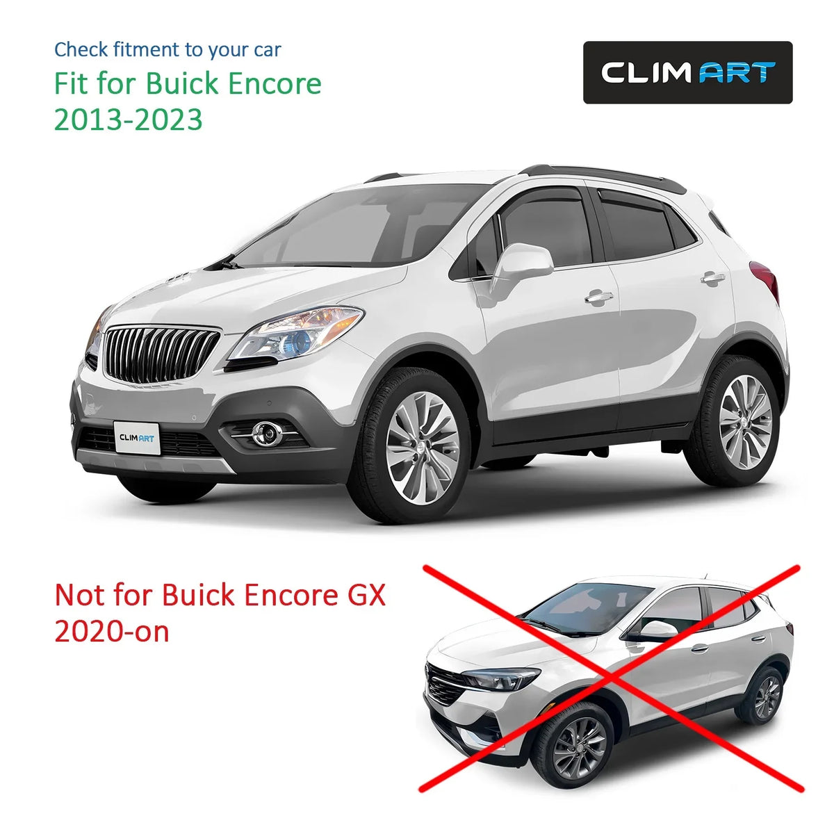 in-Channel Incredibly Durable Rain Guards for Buick Encore 2013-2023, Original Window Deflectors, Vent Window Visors, Vent Deflector, 4 pcs. - 613268
