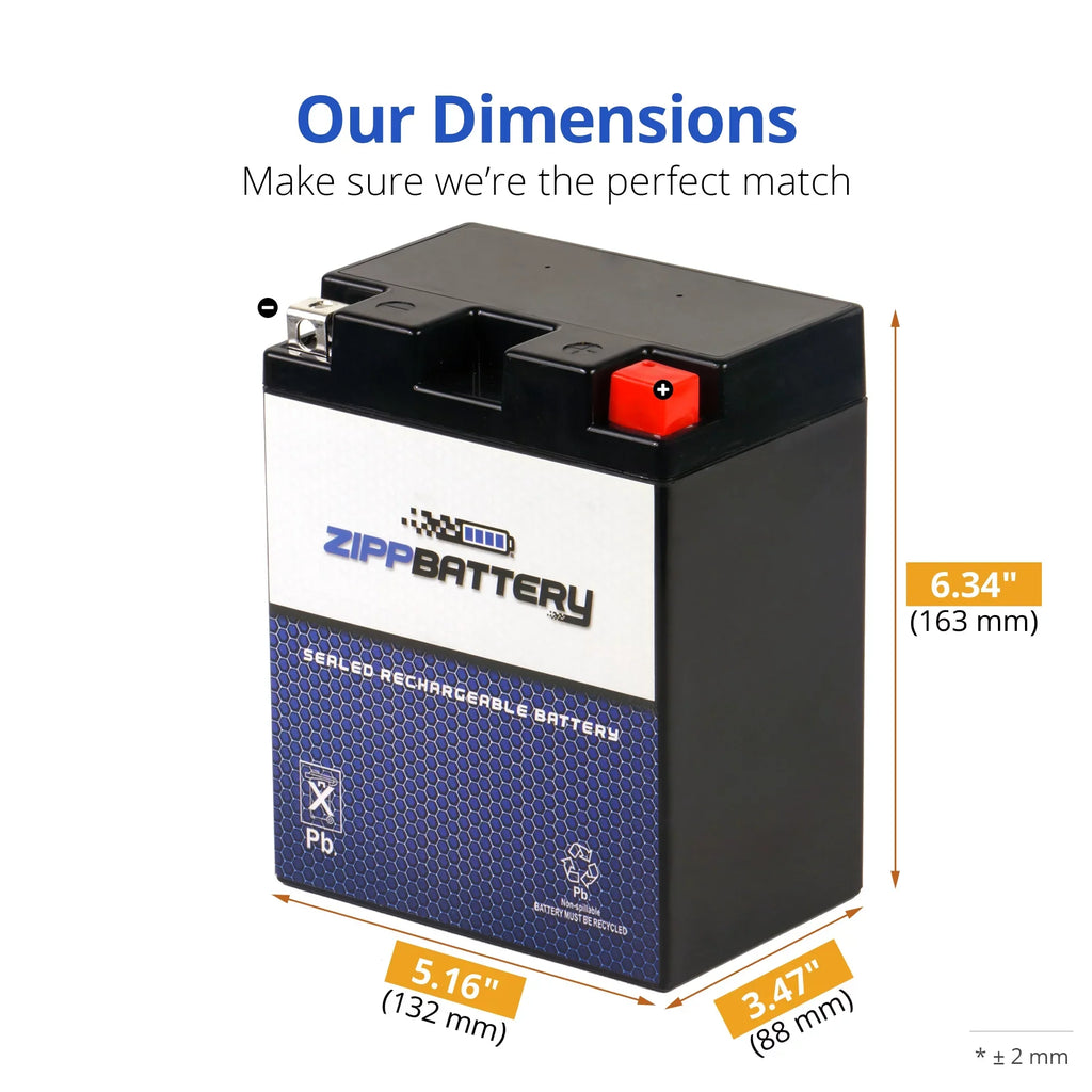 Zipp Battery YTX14AHL- (14AHL- 12 Volt,12 Ah, 210 ) Motorcycle Battery for Suzuki 750cc Gsx-r750 1989