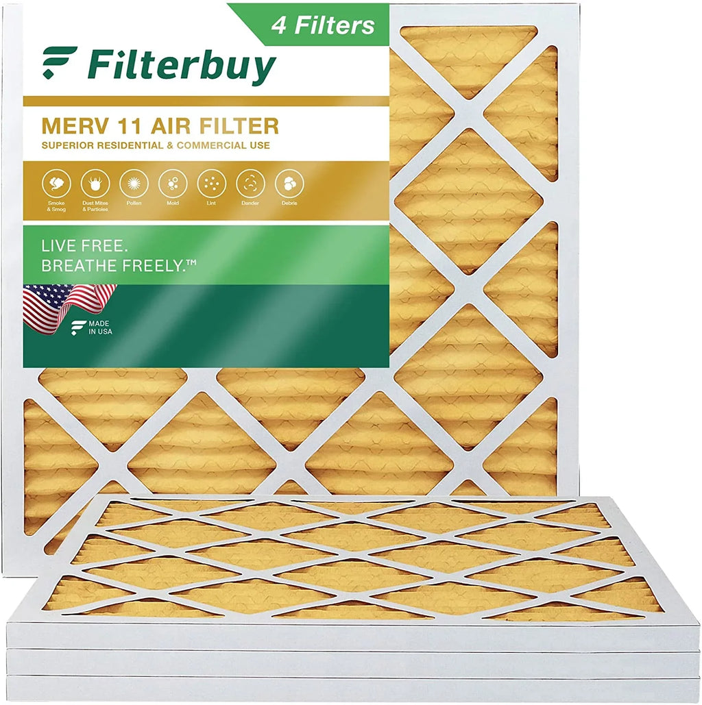 Filterbuy 17x17x1  11 Pleated   Furnace Air Filters (4-Pack)