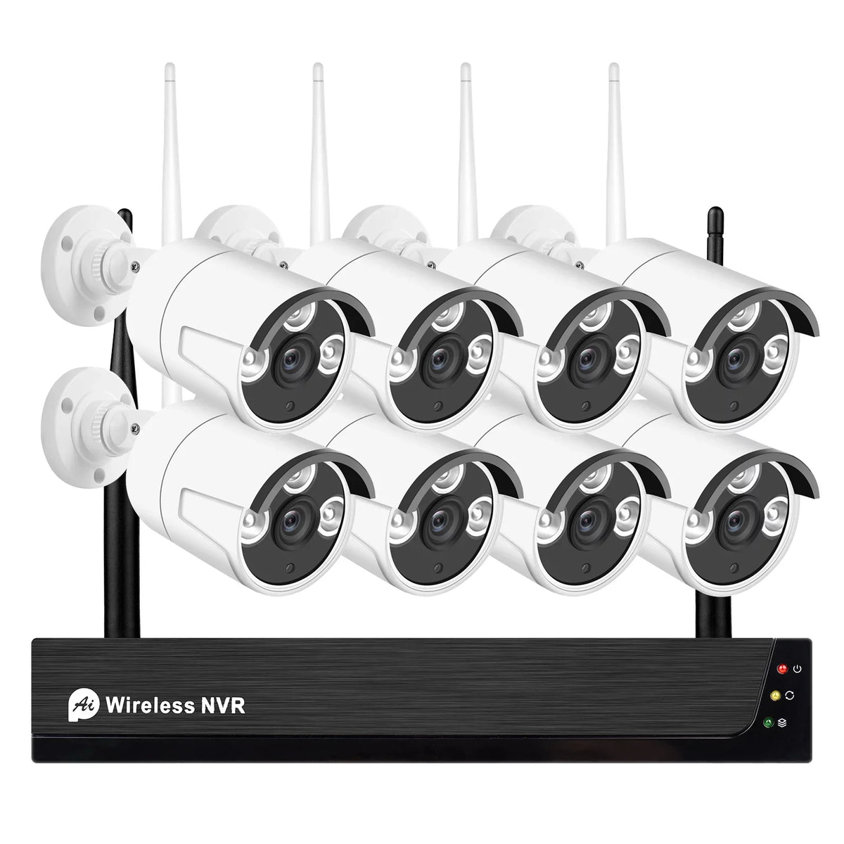 8CH 1080P Wireless Camera System, 8Channel 1080P   + 8PCS 1080P 2.0MP Indoor Outdoor  Cameras with Night Vision, Motion Alert, Tuya Smart App Remote Access, No Hard Drive