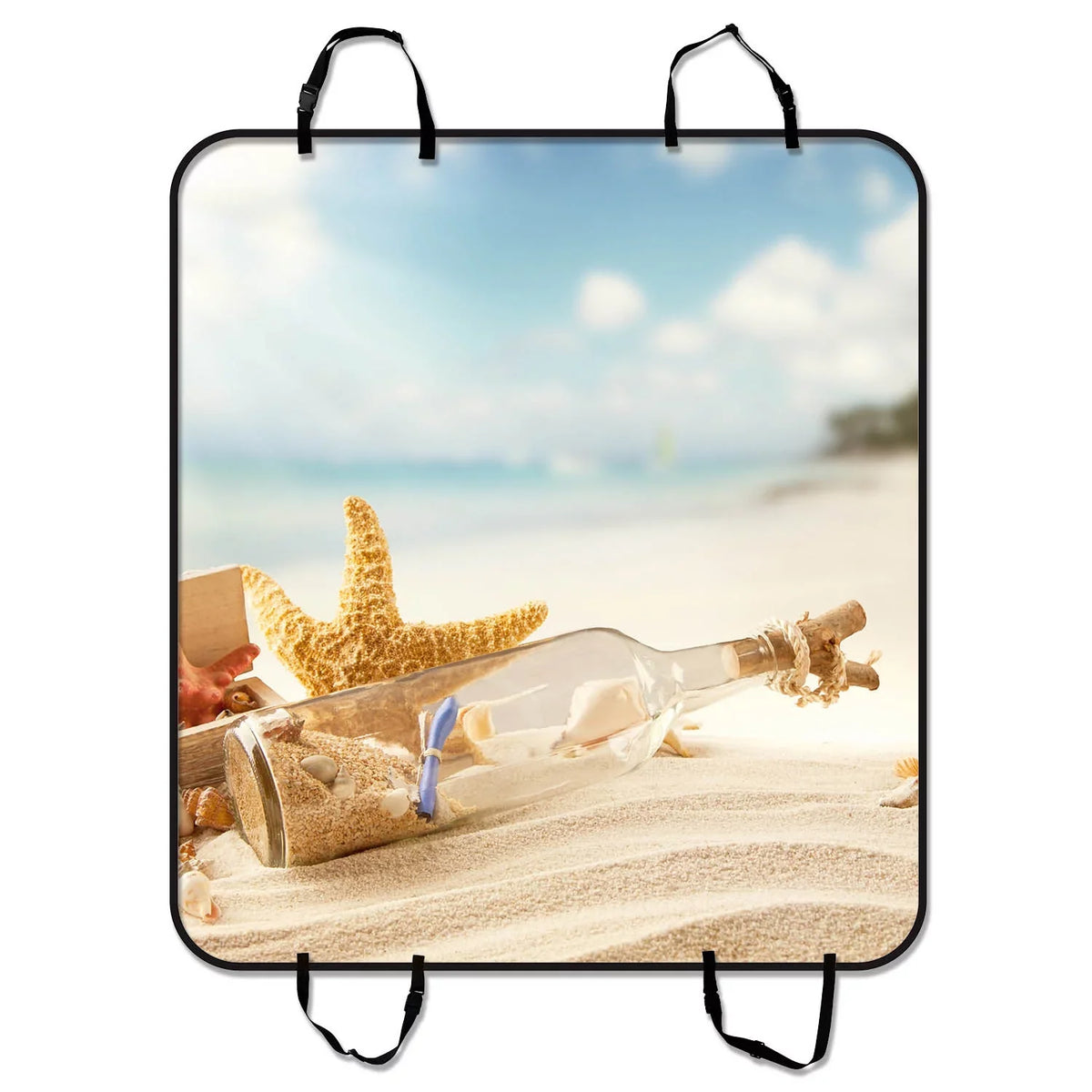 Starfish Pet Car Seat Cover,Sky Cloud Beach Starfish Shell Pet Car Seat Cover Dog Car Seat Mat Hammock Cargo Mat Trunk Mat For Cars Trucks and  54x60 inches