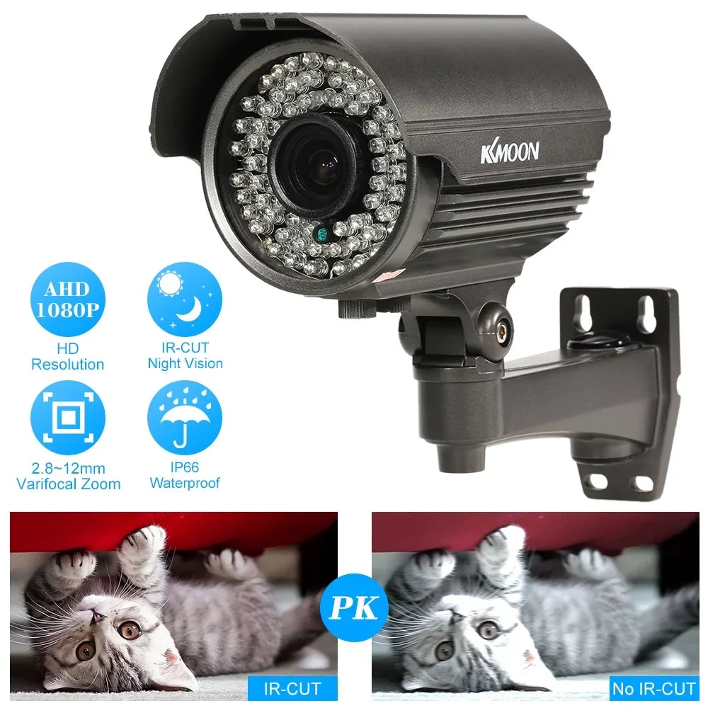 Andoer 1080P   Analog Camera, Manual Zoom Varifocal Lens, Night Vision, Weatherproof Indoor,  System, 1/3”  2.0MP