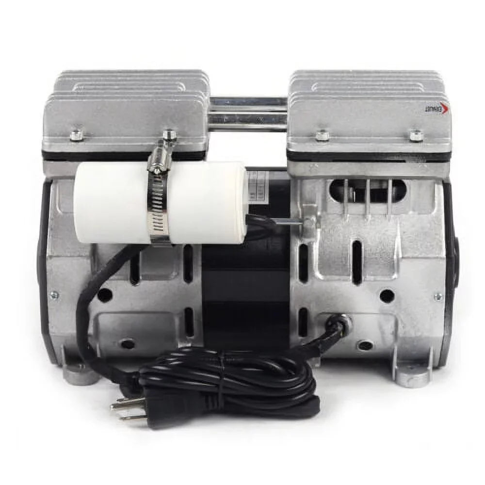 110V 1400 rpm 8 Bar  Double-Cylinder Oilless Piston Vacuum Compressor 680mmHg