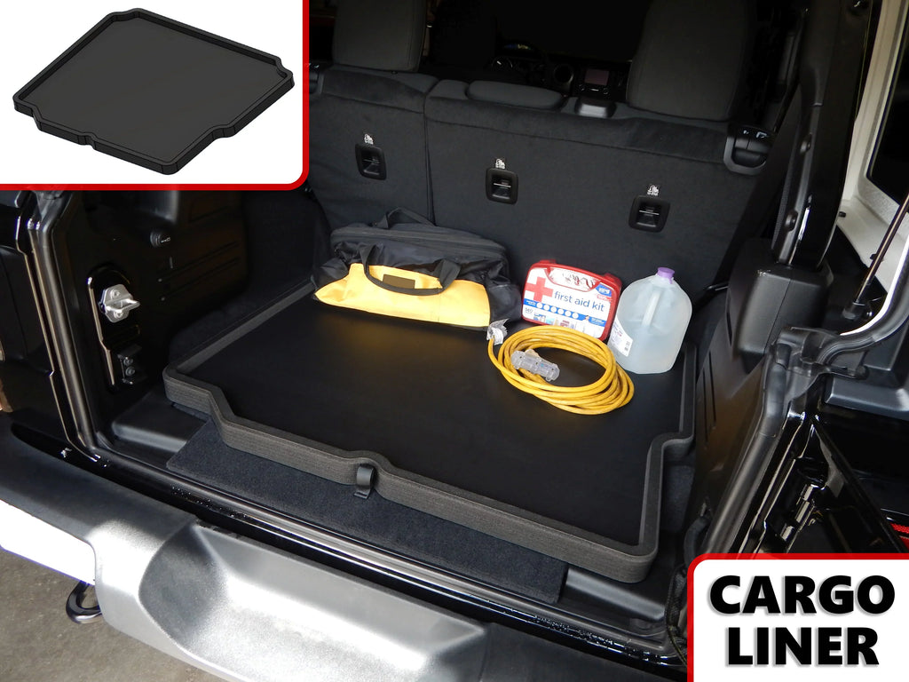 Red Hound Auto Cargo Trunk Mat Liner Tray Custom Fit Floor Black Foam Compatible with Jeep Wrangler Unlimited 4-Door 2018-2019 () Without Subwoofer - Anti-Rattle Waterproof Protector
