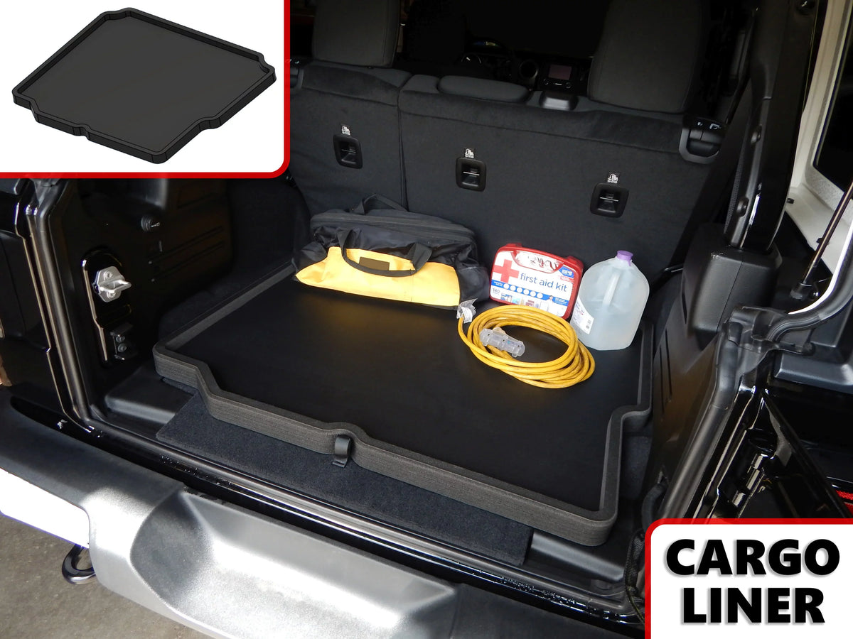 Red Hound Auto Cargo Trunk Mat Liner Tray Custom Fit Floor Black Foam Compatible with Jeep Wrangler Unlimited 4-Door 2018-2019 () Without Subwoofer - Anti-Rattle Waterproof Protector