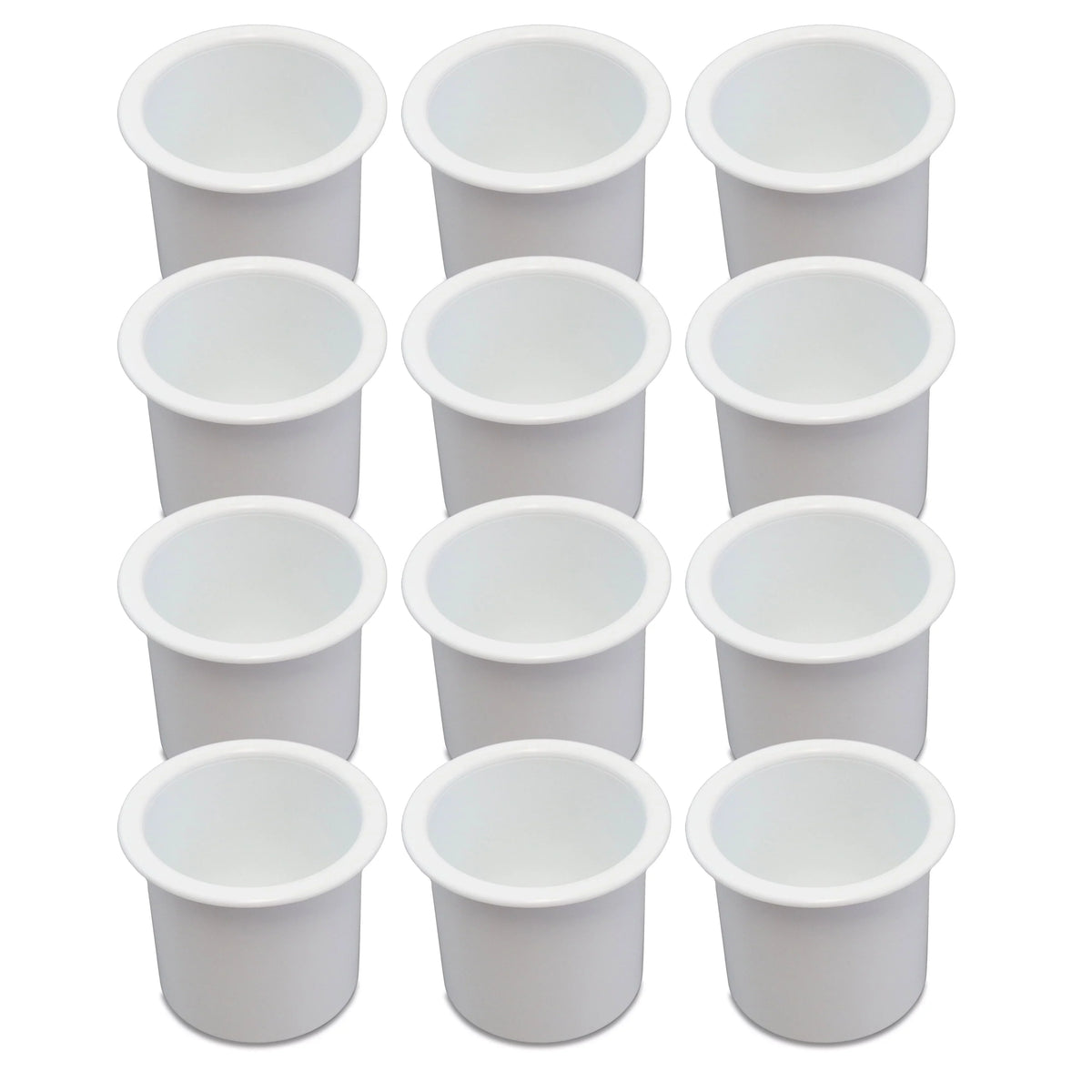 12 Cup Holder Plastic Pocket Recessed Drop In Insert Universal for Boat  Car Truck Sofa Game Table Marine Pontoon Motorhome Camper White