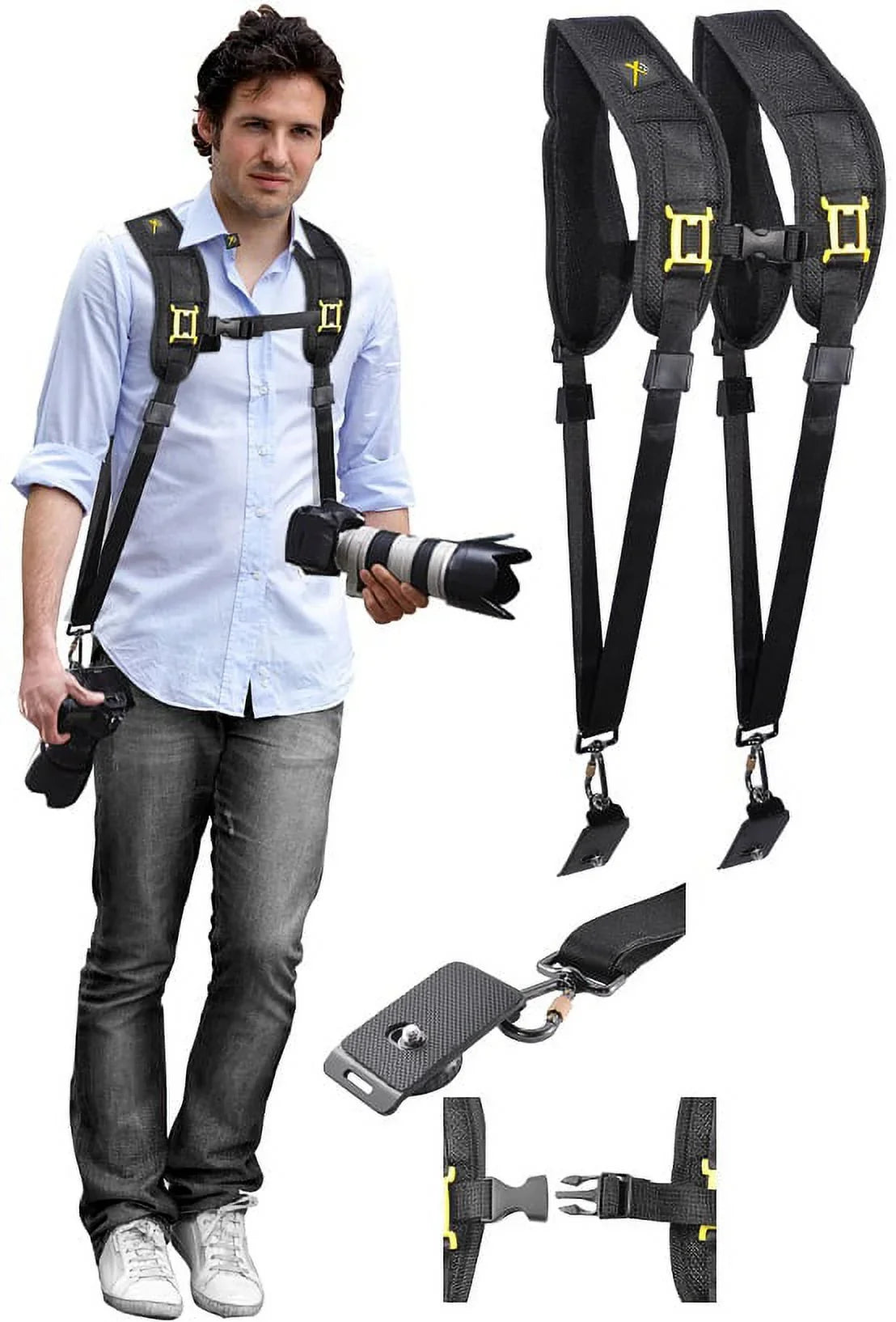 Neck Shoulder Dual Strap with Quick Release for Sony Alpha a6400 -6400