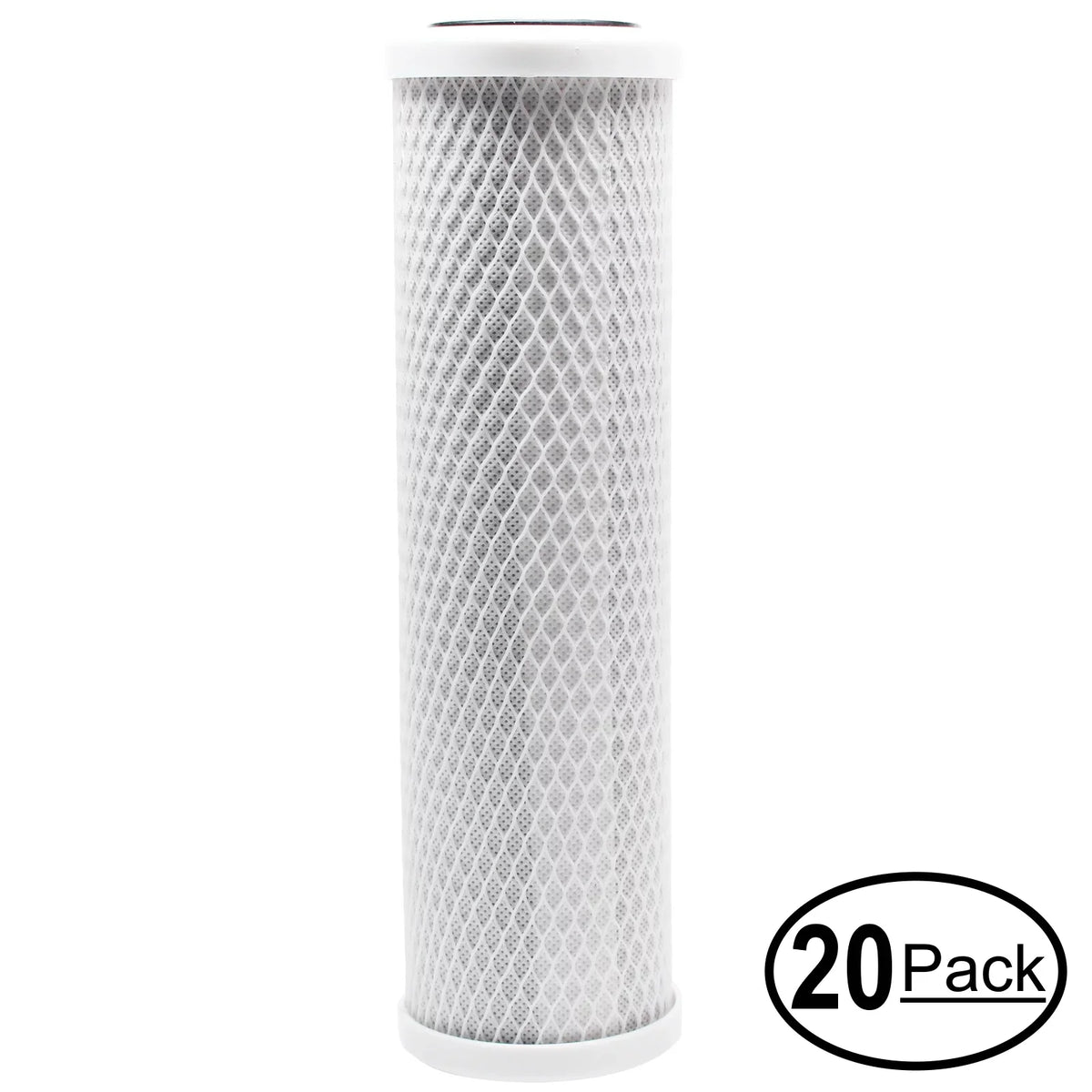 20-Pack Replacement for H2O Distributors - Activated Carbon Block Filter - Universal 10 inch Filter for H2O Distributors Flowmatic Under Sink Filter - Denali Pure Brand