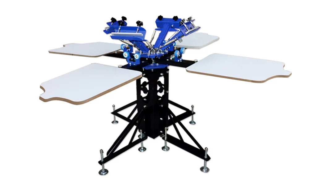 4 Color 4 Station Press Printer Simple Type Double Rotary T-shirt Screen Printer T-shirt Printing Equipment
