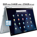 Chromebook Flip C433 14 2-in-1 Business Laptop 14"   Touchscreen Intel Core M3-8100Y Processor 8GB DDR4 64GB eMMC + 256GB  Card Intel  Graphics 615 -C Webcam Chrome  Silver