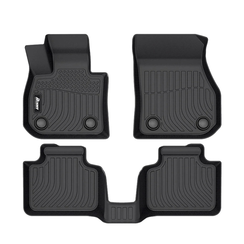 Ikon Motorsports 3D  Floor Mats + Trunk Mat Compatible with 2023-2024  X1 U11 Black All Weather Waterproof Anti-Slip Floor Liners Full Set Car Interior Accessories Rear Trunk Tray Cargo Mats 4PC