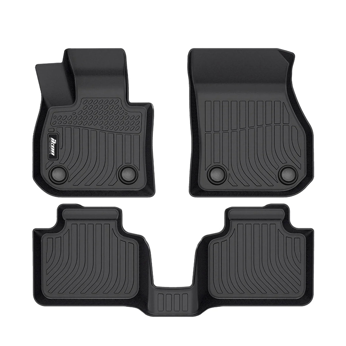 Ikon Motorsports 3D  Floor Mats + Trunk Mat Compatible with 2023-2024  X1 U11 Black All Weather Waterproof Anti-Slip Floor Liners Full Set Car Interior Accessories Rear Trunk Tray Cargo Mats 4PC
