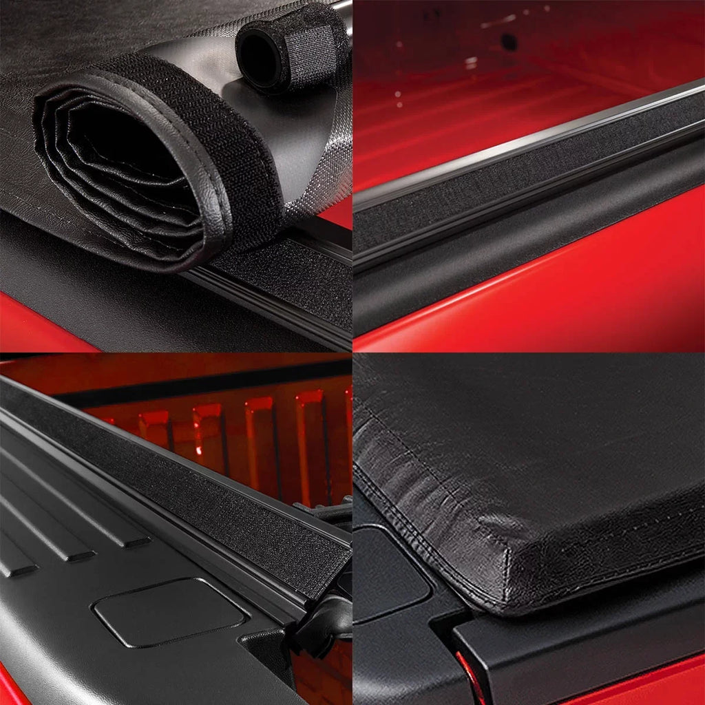 Auto Drive Soft Roll up Truck Bed Tonneau Cover Fits 94-10 Dodge Ram 1500 2500 3500 / 11-18 Ram 1500 2500 3500 8Ft Bed