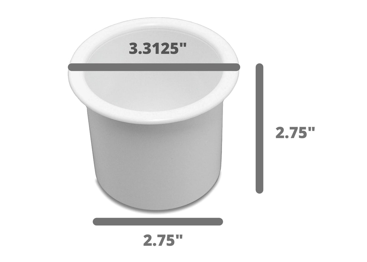 Red Hound Auto 100 Cup Holder Plastic Pocket Recessed Insert Universal for Boat  Car Truck Sofa Game Table Marine Pontoon Motorhome Bulk Camper White