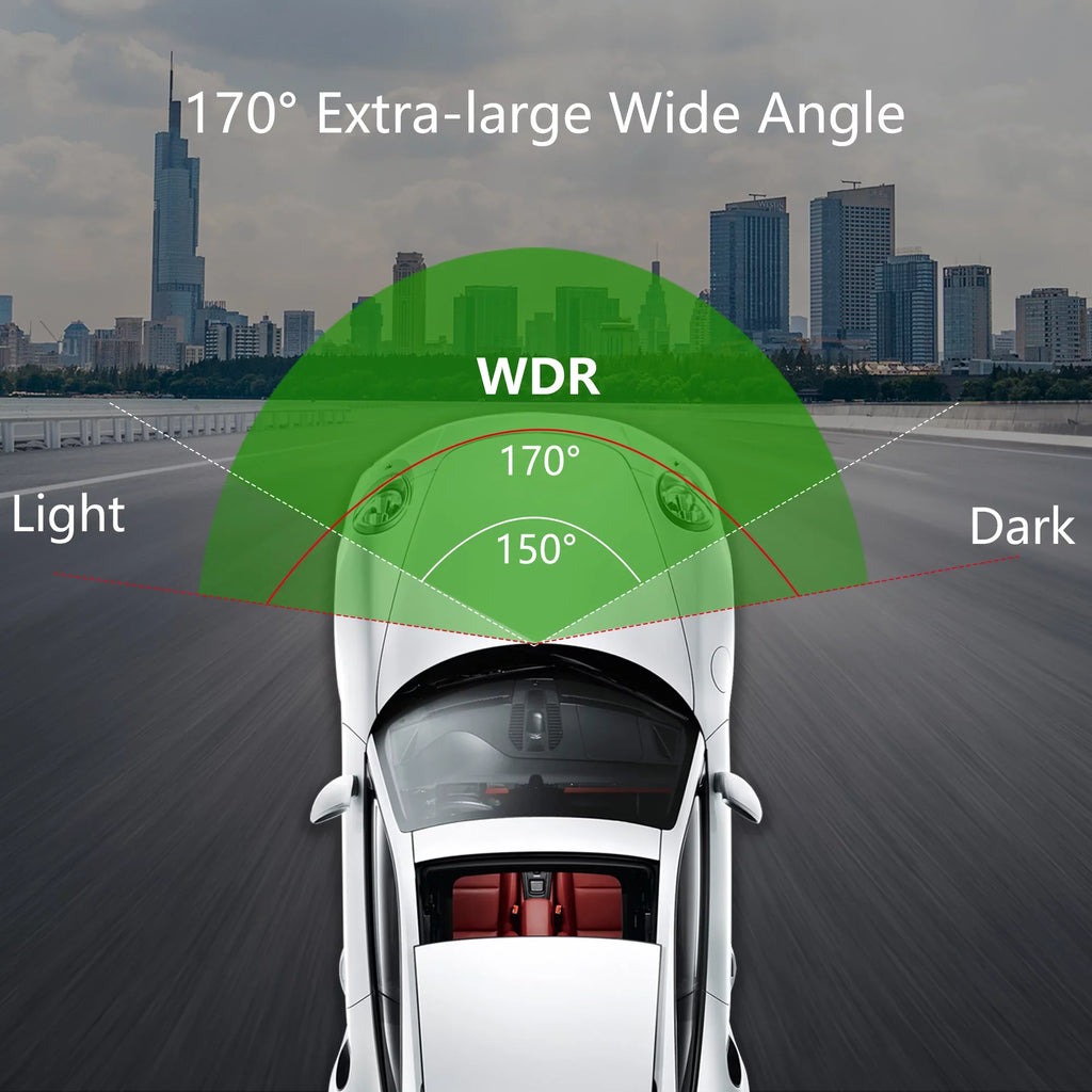 1080P  Dash Camera Car  Night Vision 170 Wide Angle Road Video Recorder Support  Loop Recording
