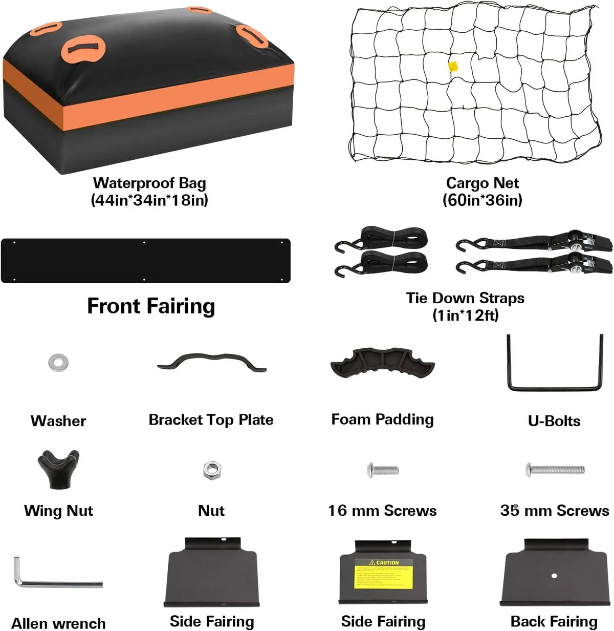 Thten 54" x 34" Heavy Duty Roof Rack, Rooftop Cargo Carrier Basket with Waterproof Bag, Tie Down Strap, Net, Rack Extension and Car Top Luggage Holder for , 150lb Capacity, Steel Construction