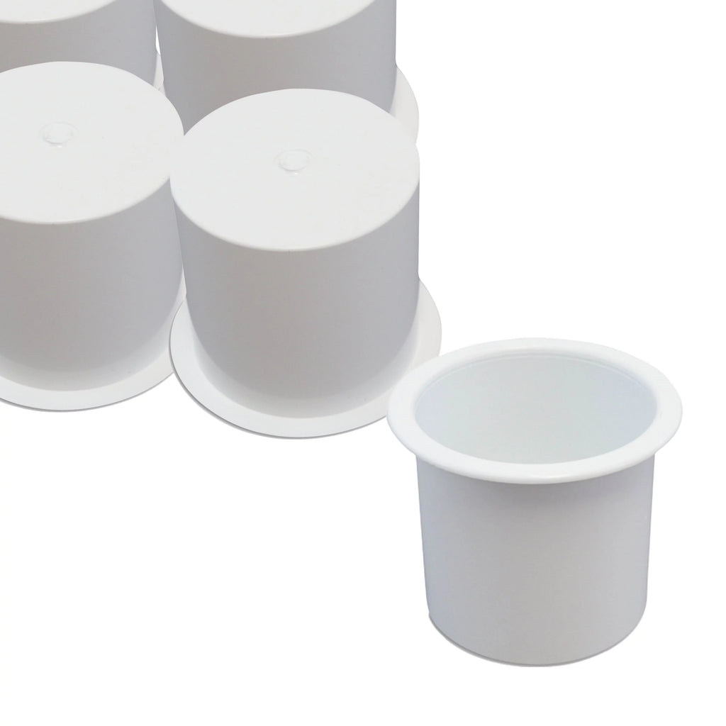 Red Hound Auto 100 Cup Holder Plastic Pocket Recessed Insert Universal for Boat  Car Truck Sofa Game Table Marine Pontoon Motorhome Bulk Camper White