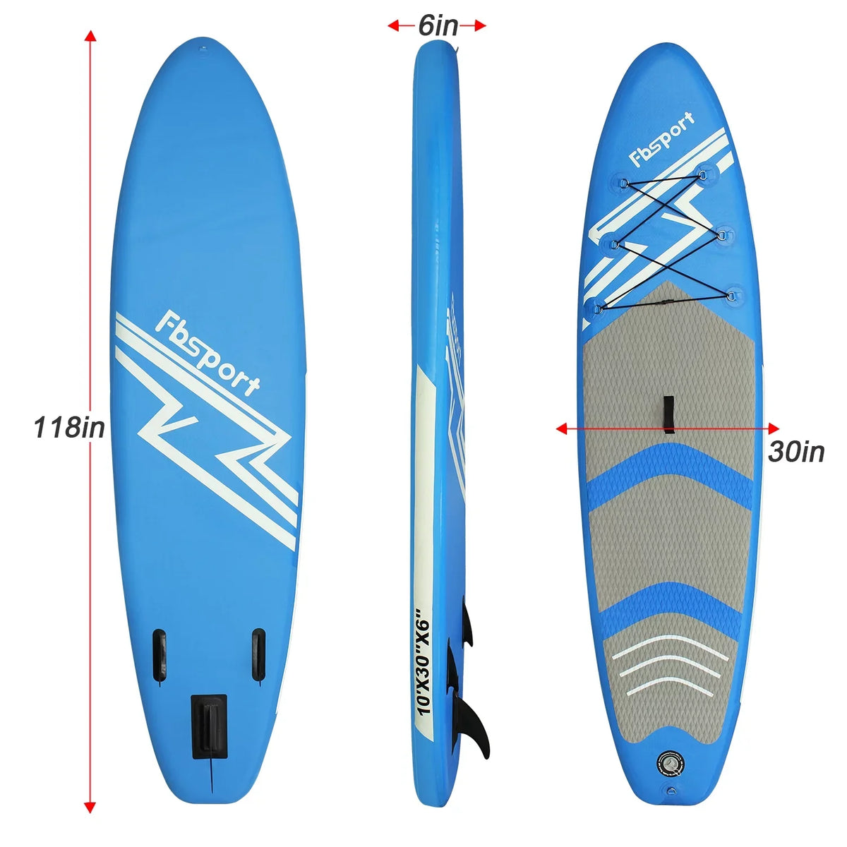 11 Ft  Thickening Inflatable Stand Up Paddle Board w/Complete Accessories & Carry Bag, Surf Control, Non-Slip Deck, Standing Boat Surfboard