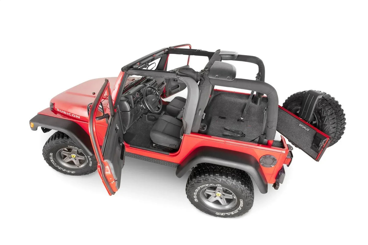 BedRug by RealTruck Front 3Pc Floorr Kit (w/o Center Console)-Heat Shields Compatible with select: 1997-2005 Jeep Wrangler / , 2006 Jeep Wrangler /  X