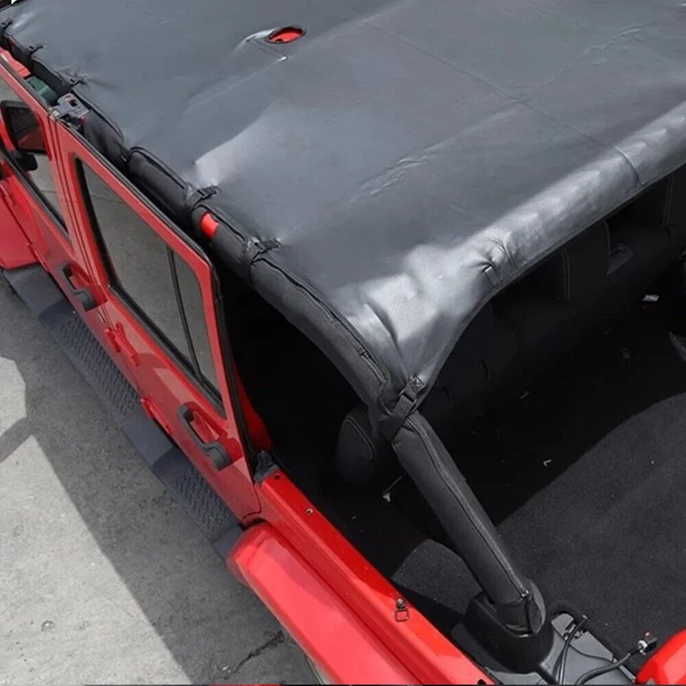 Durable Leather Top Sunshade Protection for Jeep Wrangler   07-18 - Effortless Installation, Superior Sun Protection