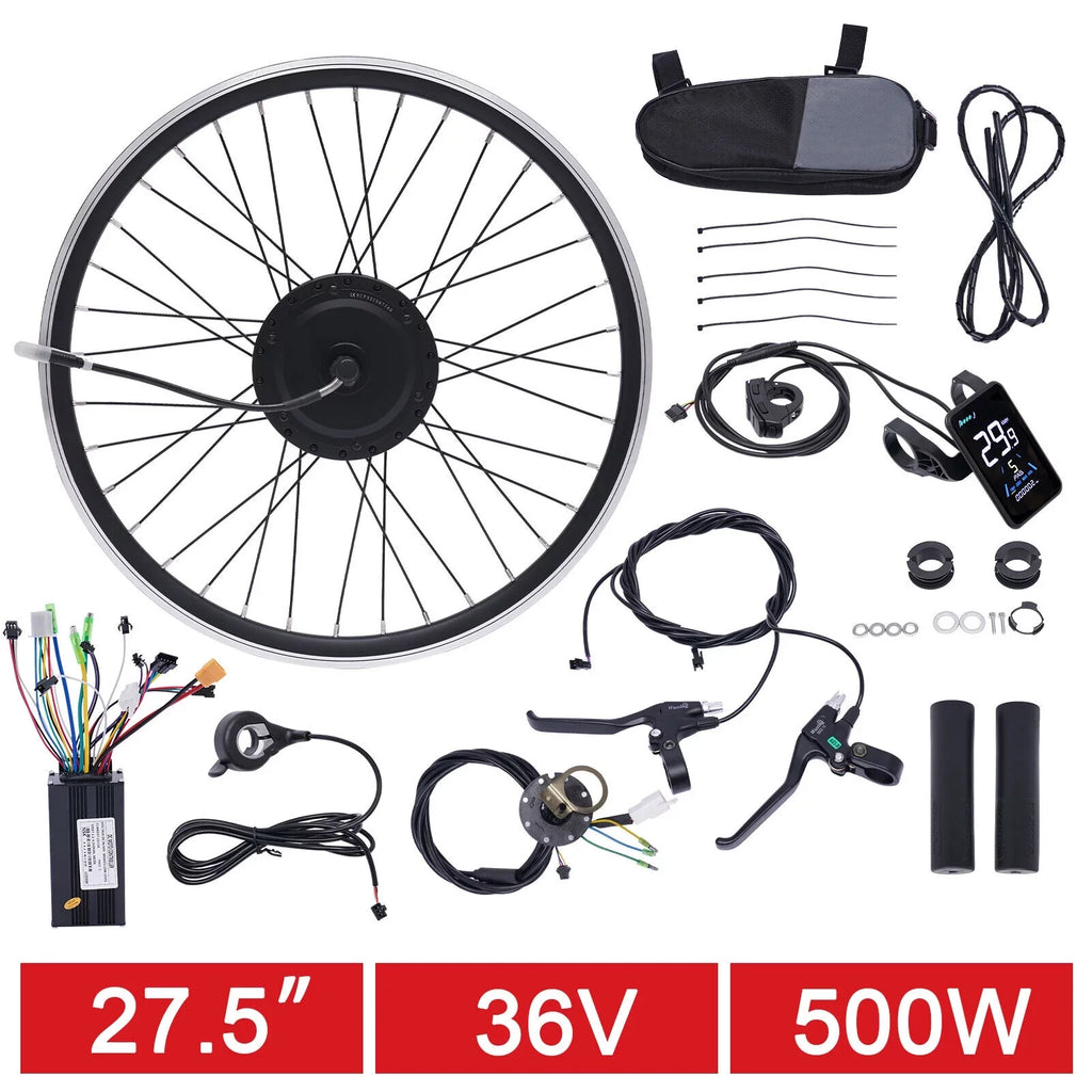 27.5" E-Bike Front Wheel Hub Motor Electric Bicycle Motor Conversion Kit 500W 36V