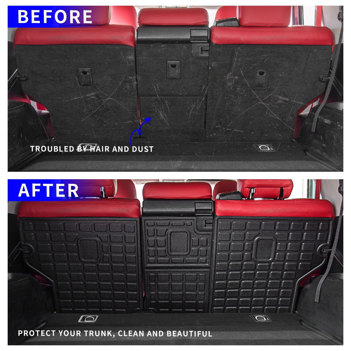 Fit 2010-2023 Toyota 4Runner Back Seat Cover Protector All Weather Trunk Mat Cargo Mat Cargo Liner 2022 Toyota 4 Runner Accessories (Backrest Mats,Fit Without Sliding Tray)