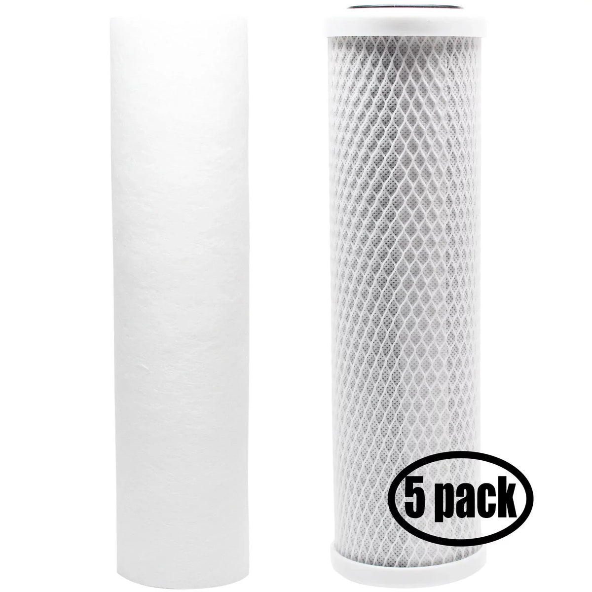 5-Pack Replacement for Filter Kit for Bulk Reef Supply 209122  System - Includes Carbon Block Filter &  Sediment Filter - Denali Pure Brand