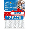 16x20x1 Air Filter  11 Rating, 12 Pack of Furnace Filters Comparable to  1000,  1200 &  7 - Made in  by     .