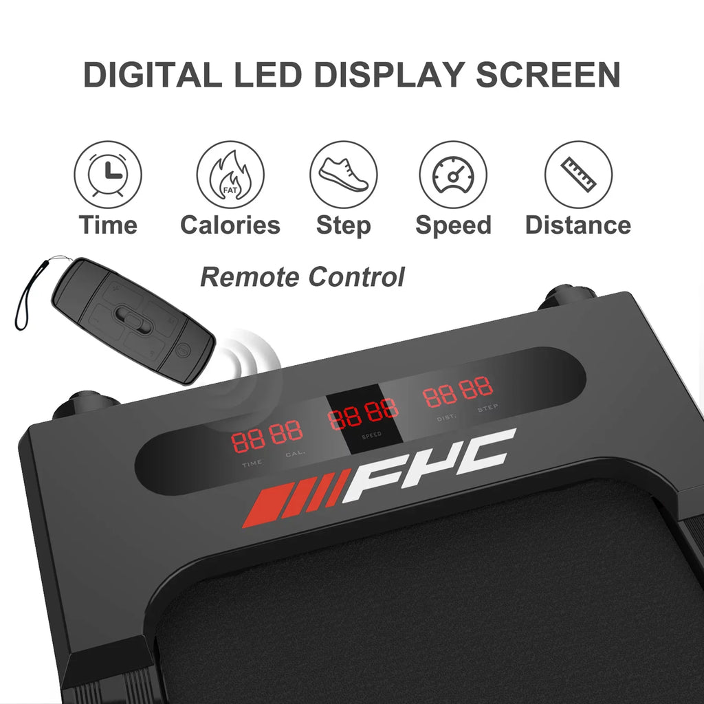 2 in 1 Under Desk Treadmill for Home, Installation-Free Foldable Treadmill Compact Electric Running Machine, Remote Control &  Display Walking Running Jogging