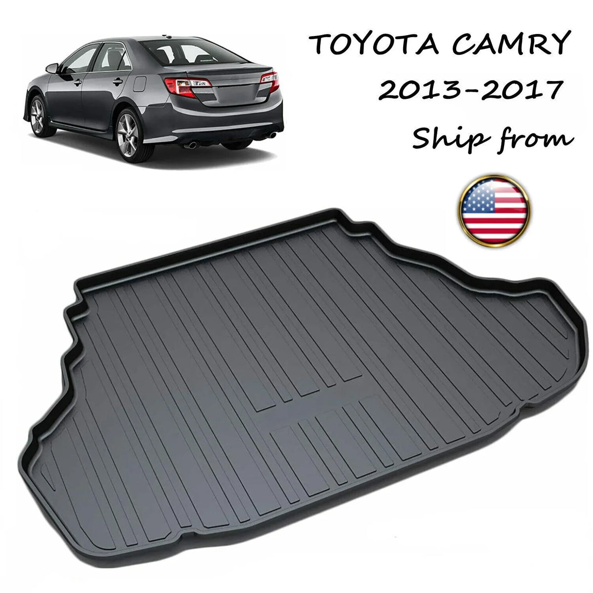 Trunk Liner  Cargo Mats for 2013-2017 Toyota Camry Easy to Clean Carpets