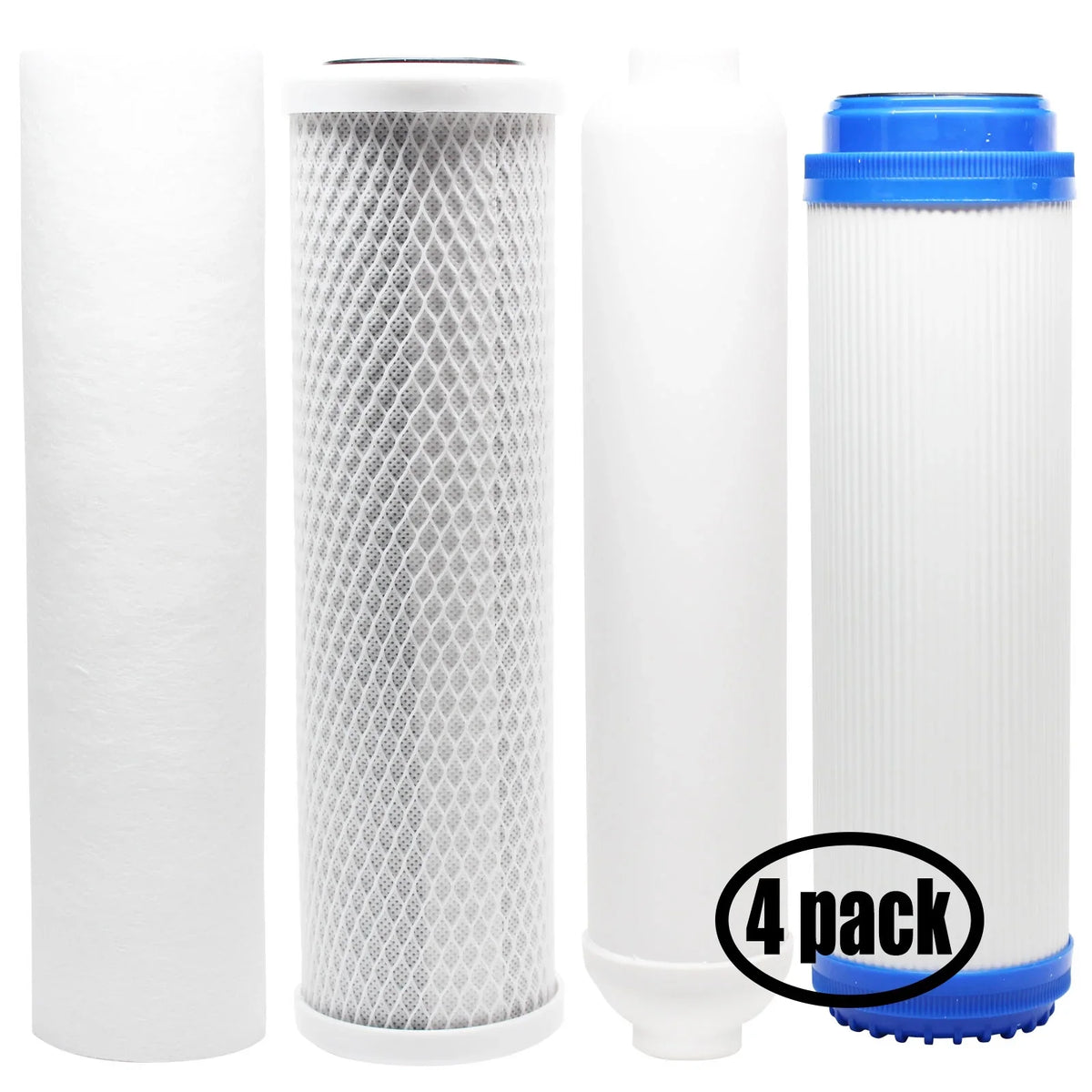 4-Pack Compatible with Filter Kit for Aquasafe Aquarium    System - Includes Carbon Block Filter,  Sediment Filter,  Filter & Inline Filter Cartridge - Denali Pure Brand