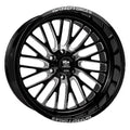 7  22X12 6X139.7 -44ET 122.1CB Gloss Black Milled Wheel