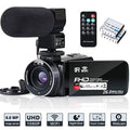 Video Camera Camcorder WiFi  Night Vision  1080P 30FPS YouTube Vlogging Camera Recorder 26MP 3.0'' Touch Screen 16X Digital Zoom Camcorder with Microphone,Remote and 2 Batteries