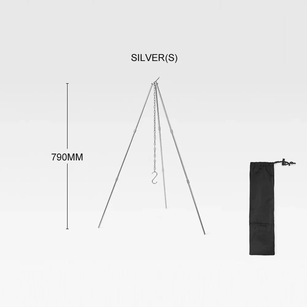 Arealer Detachable Campfire Tripod Bonfire Rack Portable Aluminum Alloy Hung Pot Stand Folding Bracket for Camping Picnic