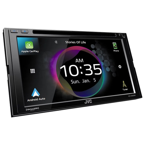'-V960BW Double  / Radio Dual  Bluetooth / Player Car Receiver Bundle Combo with 2x 6.5" 2-Way Coaxial 300W Car Audio Speakers, 2x 6x9" 400W Vehicle Speakers, 16G Speaker Wire