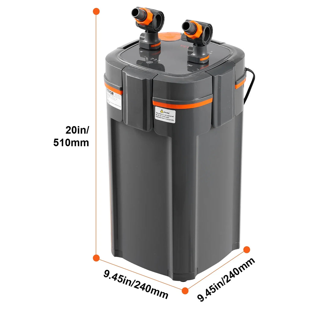 25w  Lamp 235 Gallon Aquarium Canister Filter Fish Tank Quiet
