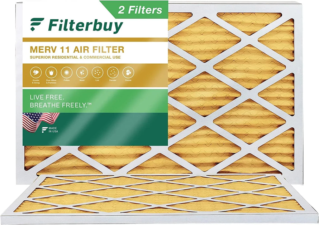 Filterbuy 17x25x1  11 Pleated   Furnace Air Filters (2-Pack)