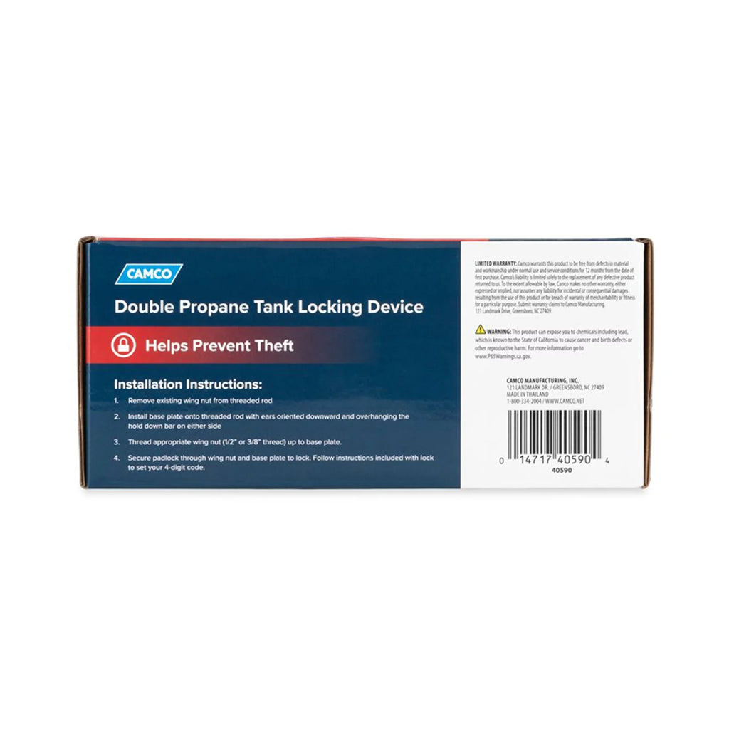 Camco Camper/ Double Propane Tank Locking Device | Features a Combination Lock for Keyless Access & Heavy-Duty Steel Design (40590)