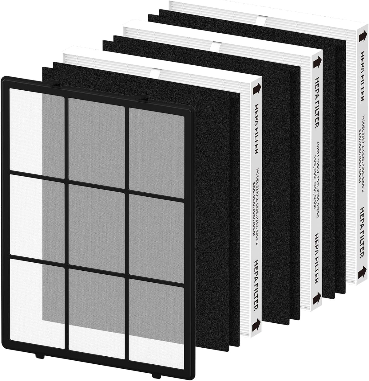 115115  Replacement Filter A Size 21 Compatible with Winix PlasmaWave Air Purifier C535 5300-2 6300-2,1 Washable Pre-Filter, 2  and 4 Carbon Filters