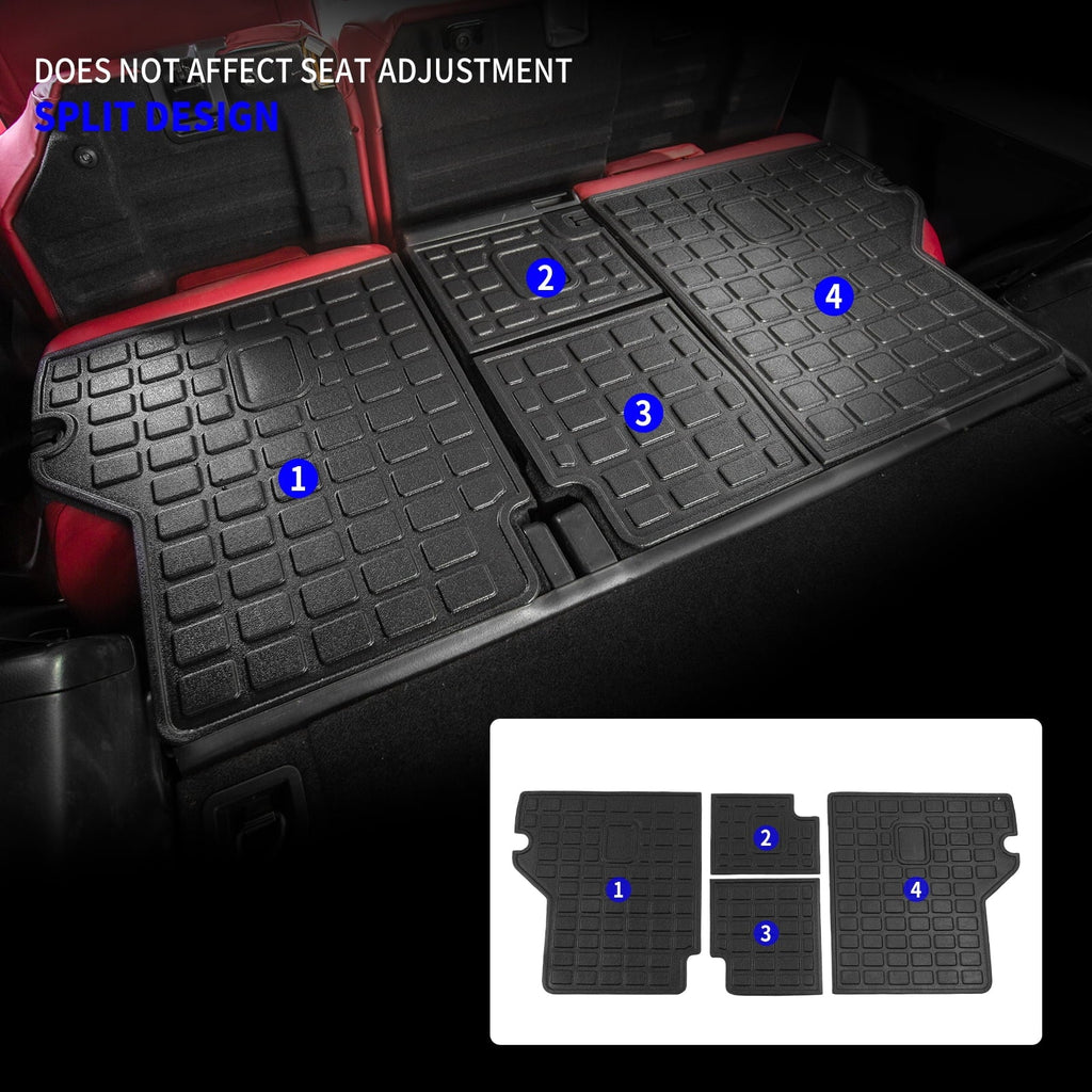Fit 2010-2023 Toyota 4Runner Back Seat Cover Protector All Weather Trunk Mat Cargo Mat Cargo Liner 2022 Toyota 4 Runner Accessories (Backrest Mats,Fit Without Sliding Tray)
