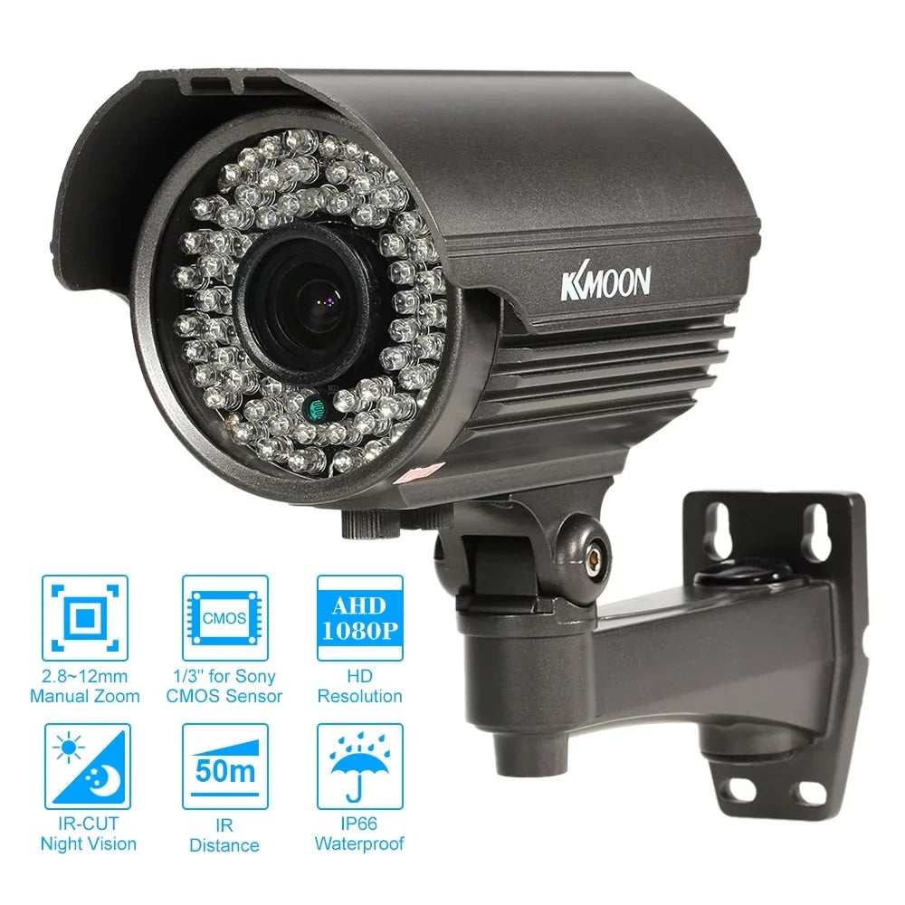 Andoer 1080P   Analog Camera, Manual Zoom Varifocal Lens, Night Vision, Weatherproof Indoor,  System, 1/3”  2.0MP