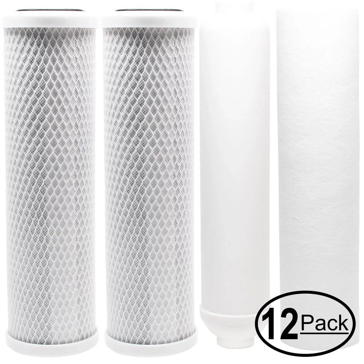 12-Pack Replacement for Filter Kit for  -366UVU  System - Includes Carbon Block Filters,  Sediment Filter & Inline Filter Cartridge - Denali Pure Brand