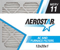 Aerostar 12x20x1   11, Pleated Air Filter, 12x20x1, Box of 6, Made in the