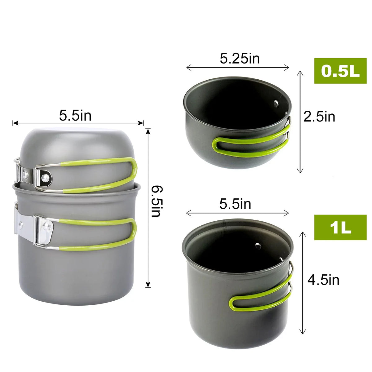 ammoon Cooking Utensils Set with Camping Stove Lightweight Aluminum Pot and Stainless Steel Cutlery Ideal for Backpacking and Picnics