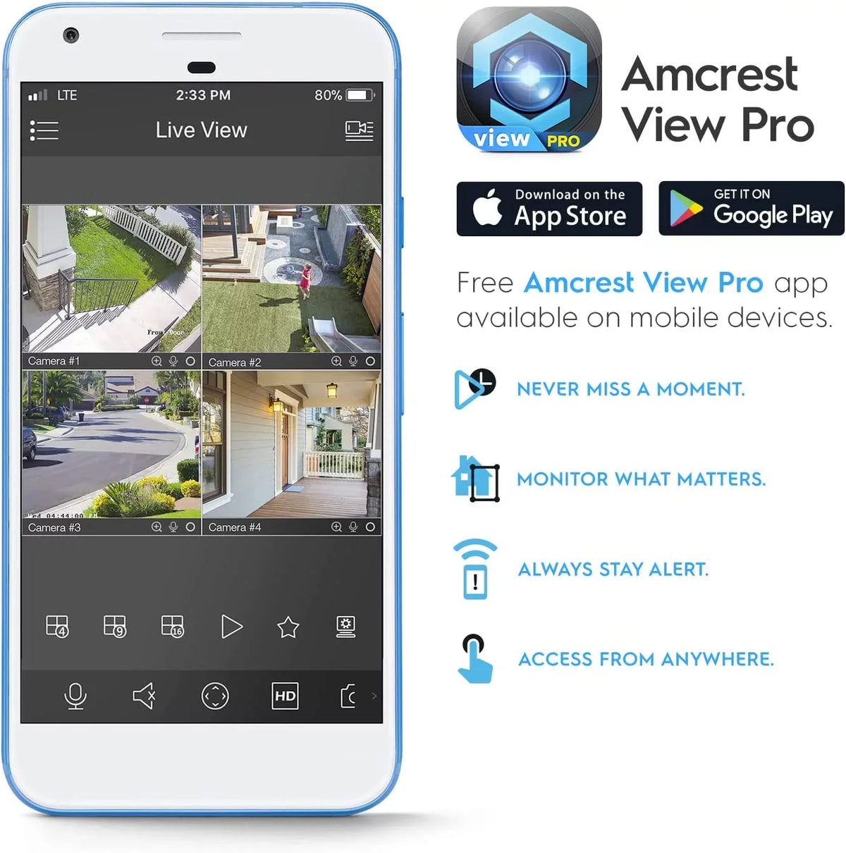 Amcrest 4K  Camera  Human/Vehicle Detection, UltraHD 8MP Outdoor Security Turret   Camera, 3840x2160, Wide Angle, IP67 Weatherproof, MicroSD, Built in Mic, White (IP8M-T2669EW-) (Used)