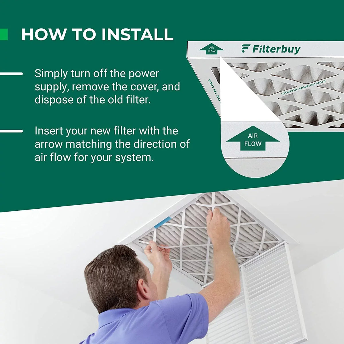 Filterbuy 17x22x1  11 Pleated   Furnace Air Filters (4-Pack)