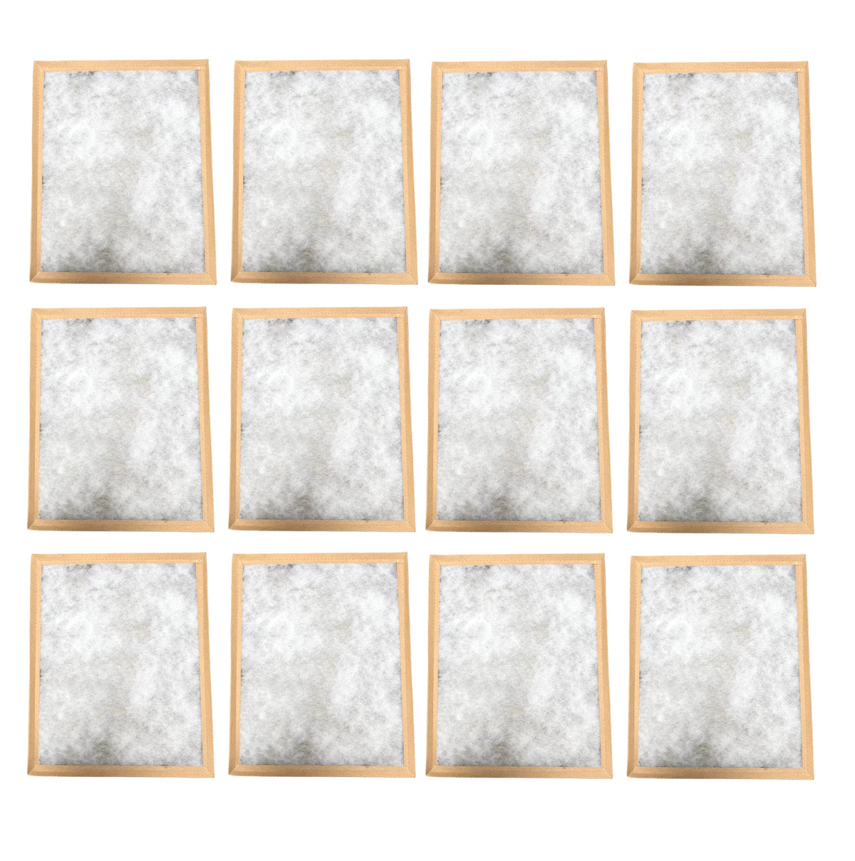 AquaNation 20X25x1  4 Polyester Fiberglass  Furnace Air Filters, Disposable Throwaway Panel Filters, Clean Living Basic Dust (Lot of 12)