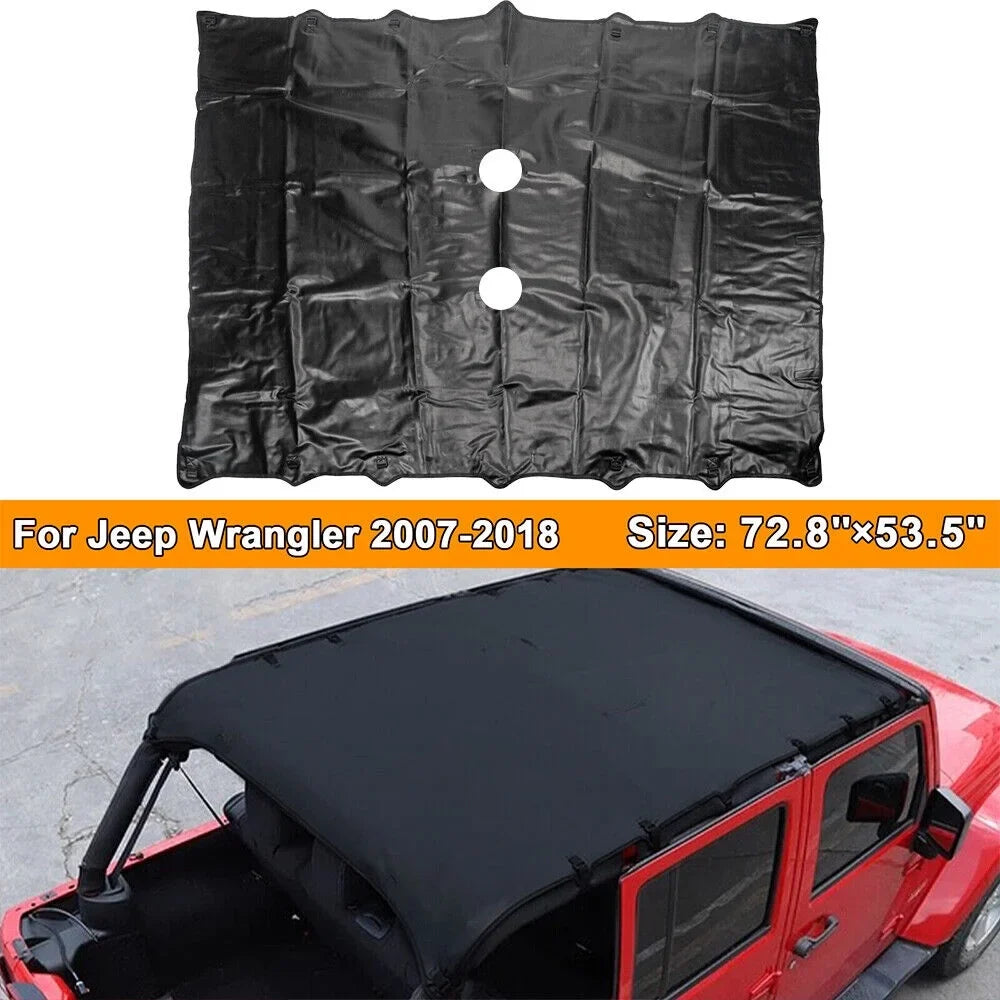 Durable Leather Top Sunshade Protection for Jeep Wrangler   07-18 - Effortless Installation, Superior Sun Protection