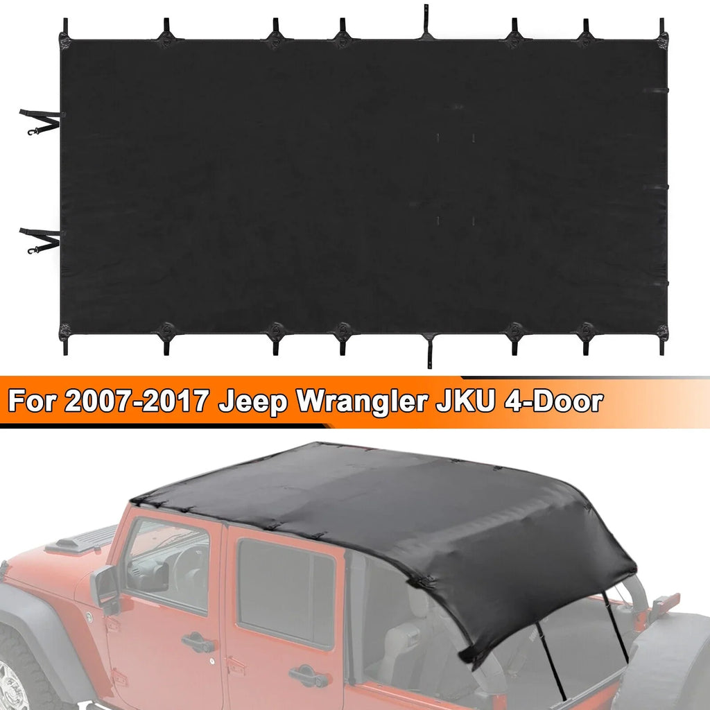 Soft Top Bikini Top Cover for Jeep Wrangler  2007-2017 2-Door Extended  Leather Anti- Top Roof Black